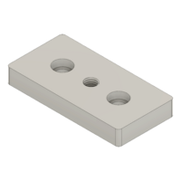 MODULAR SOLUTIONS FOOT &amp; CASTER CONNECTING PLATE 45MM X 90MM, M10 HOLE W/HARDWARE